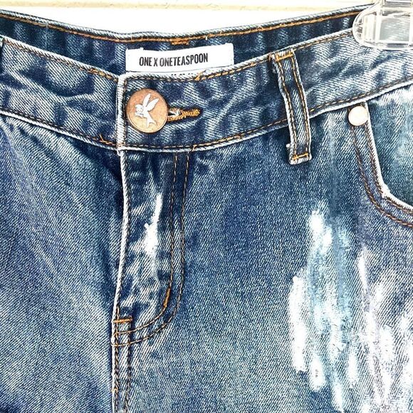 One Teaspoon Freebirds Ford Low Rise Relaxed Fit Distressed Jeans - Picture 8 of 12